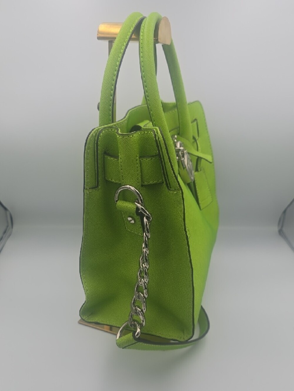 Michael Kors Lime Green Saffiano Leather Satchel - Picture 6 of 11